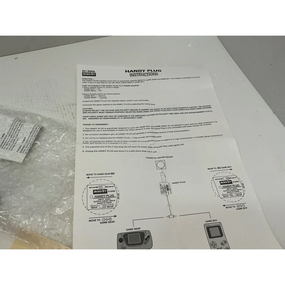 Performance Vintage Game Boy Adapter Pak AC Power Adapter No Car Charger